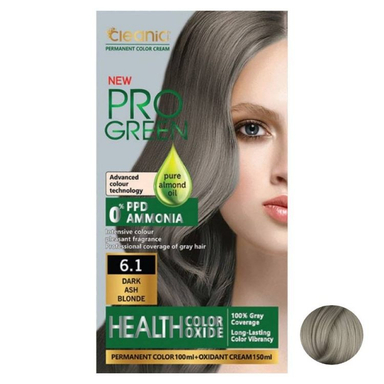 کیت رنگ مو کلینیک کیندی شماره 6.1 رنگ بلوند خاکستری تیره
