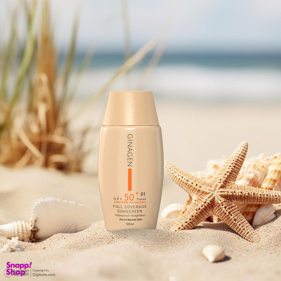 کرم ضد آفتاب رنگی ژیناژن SPF 50 مدل 01 مناسب پوست های خشک و نرمال حجم 50 میلی لیتر