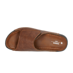 دمپایی راحتی مردانه شیما مدل پارس رنگ گردویی