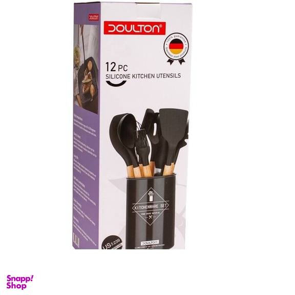 ست کفگیر و ملاقه 12 پارچه سیلیکونی دالتون مدل D-S10 به همراه سطل