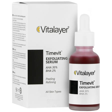سرم لایه بردار ویتالیر مدل Timevit AHA BHA حجم 30 میلی لیتر