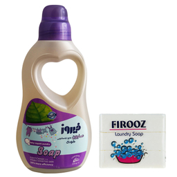 صابون مایع لباسشویی فیروز مدل اسطوخودوس وزن 1000 گرم و صابون لباسشویی فیروز مدل نارگیل وزن 360 گرم