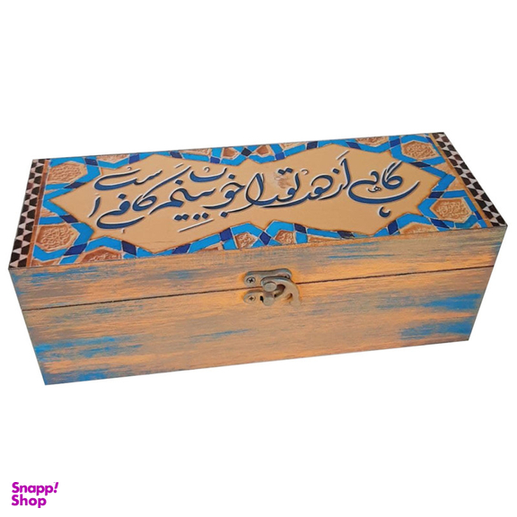 جعبه چوبی مدل سنتی طرح کاشی کد WB15