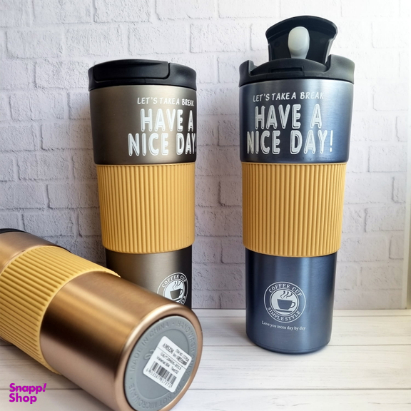 ماگ سفری دور سیلیکونی طرح Have A Nice Day گنجایش 0.5 لیتر
