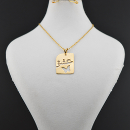 پلاک طلای 18 عیار زنانه طرح عشق و پروانه کد 1102