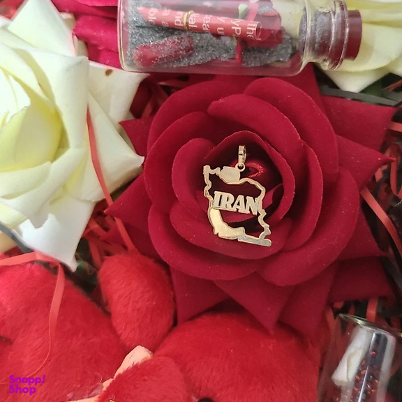 آویز گردنبند طلا 18 عیار مردانه وی وی گلد گالری طرح ایران