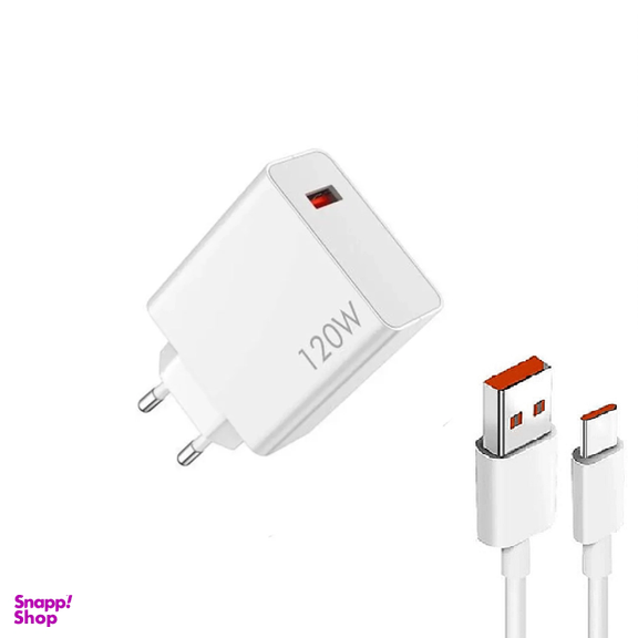 شارژر دیواری شیائومی مدل 120W به همراه کابل USB به Type-C