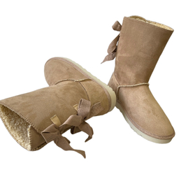 بوت زنانه طرح اگ مدل پشت بندی رنگ کرم