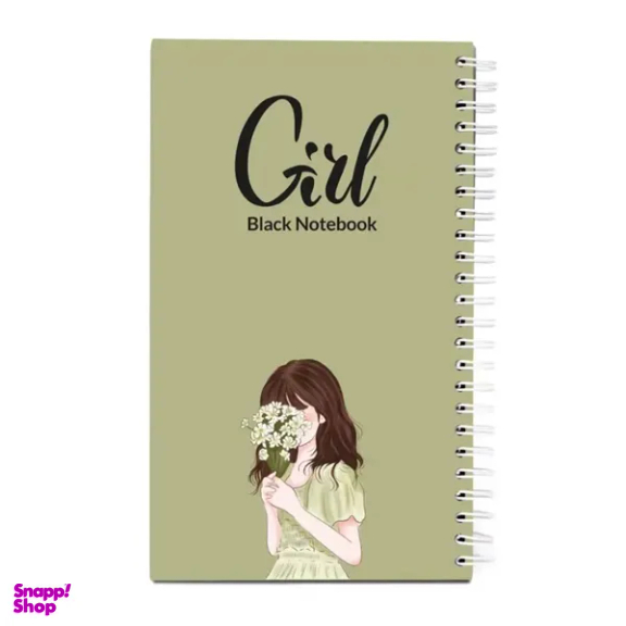 دفتر 40 برگ کاغذ مشکی پیتیکو سری Girl طرح 1