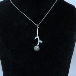 آویز نقره زنانه مدل گل رز کد 323