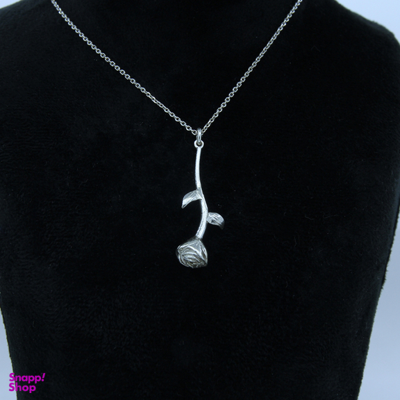 آویز نقره زنانه مدل گل رز کد 323