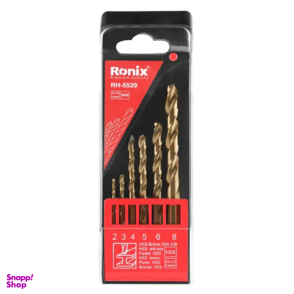 ست مته آهن کبالت رونیکس کد RH-5529 مجموعه 6 عددی