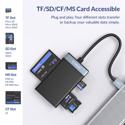 کارت خوان 4 پورت TF\SD\CF\MS اوریکو مدل CL4D-A3