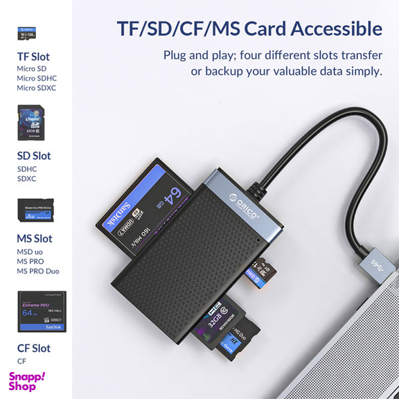 کارت خوان 4 پورت TF\SD\CF\MS اوریکو مدل CL4D-A3