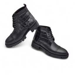 نیم بوت مردانه چرم ریباری مدل Z31 رنگ مشکی