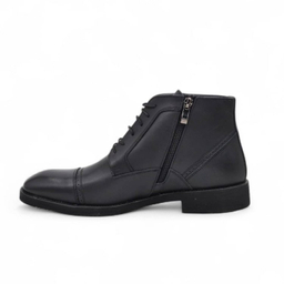 نیم بوت طبی مردانه چرم ریباری مدل Z28 رنگ مشکی
