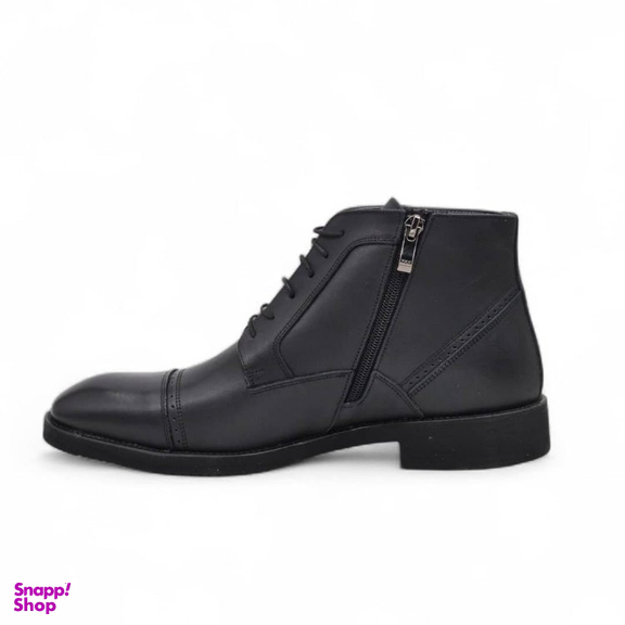 نیم بوت طبی مردانه چرم ریباری مدل Z28 رنگ مشکی