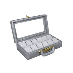 جعبه ساعت 12 خانه چرم طرح کروکودیلی کد TW-2483