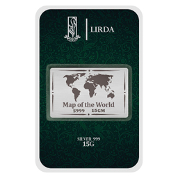 شمش نقره لیردا طرح نقشه جهان کد 999-15