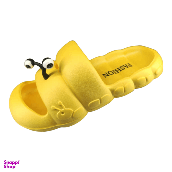 دمپایی دخترانه پاپا مدل حلزونی رنگ زرد