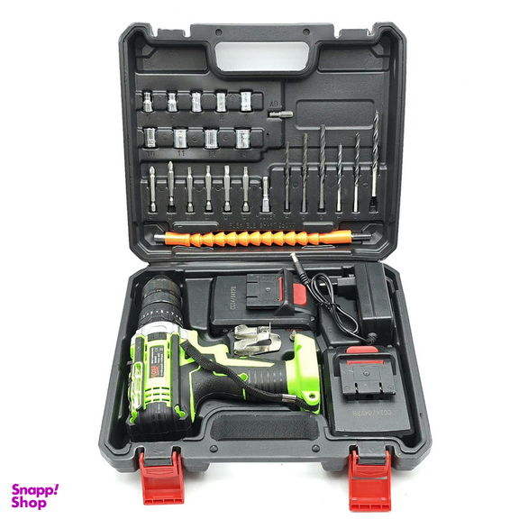 دریل پیچ گوشتی شارژی چکشی باس مدل 36V مجموعه 28 عددی