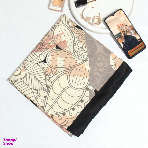 روسری زنانه آنالیا مدل ابریشم مزونی کد 9071