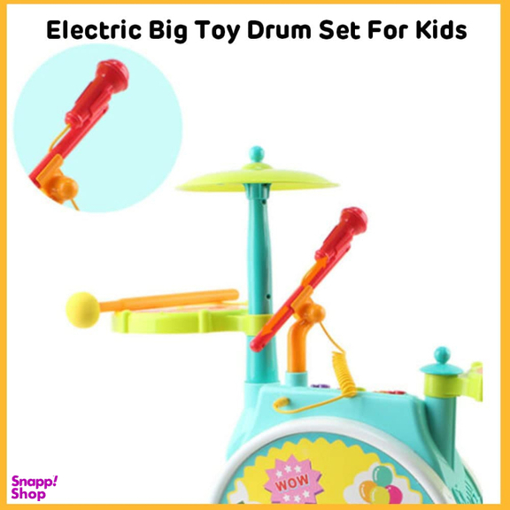 اسباب بازی موزیکال هولی تویز جاز و درام بزرگ مدل 3130 Dimple Electric Big Toy Drum Set for Kids