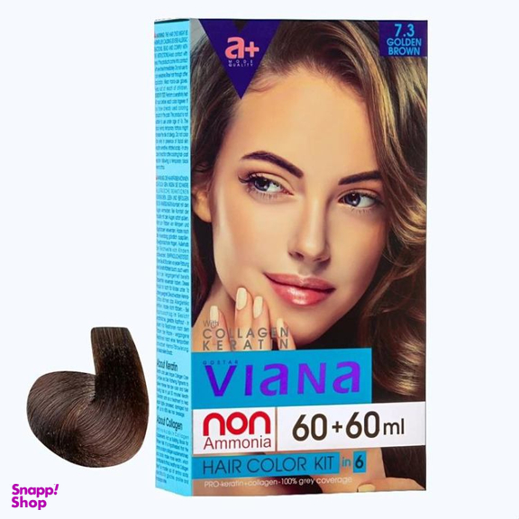 کیت رنگ مو ویانا شماره 7.3 رنگ قهوه‌ ای طلایی