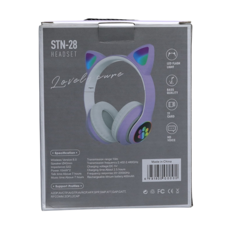 هدفون بلوتوثی طرح گربه مدل STN-28