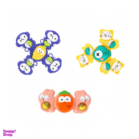 اسپینر جغجغه ای کودک مدل چسبان مجموعه 3 عددی