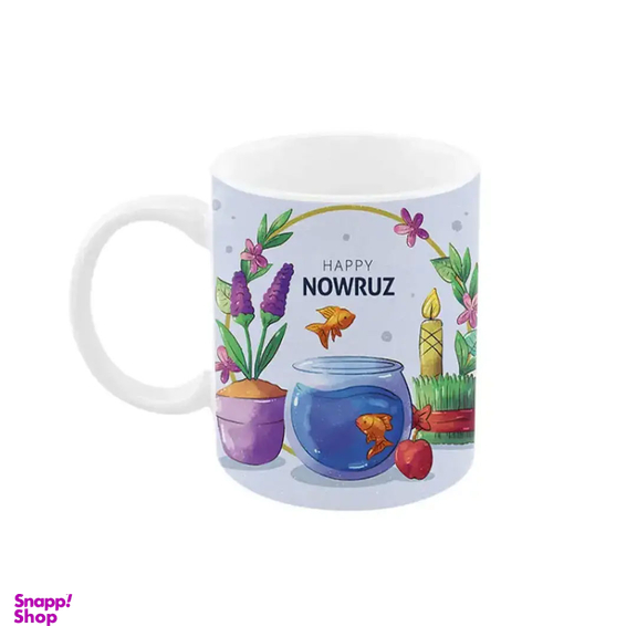 ماگ مدل عید نوروز طرح سنبل به همراه تقویم سال 1403 مدل آهن ربایی و صفحه وایت برد برنامه ریزی روزانه مجموعه 4 عددی