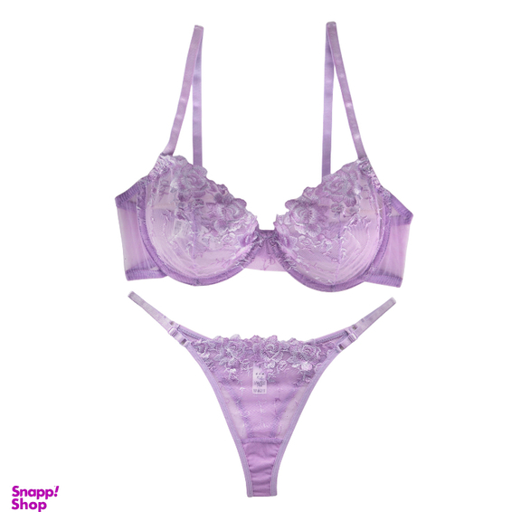 ست شورت و سوتین زنانه برتا کد 2020KP رنگ بنفش