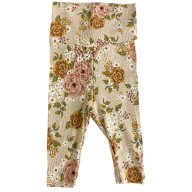 شلوار راحتی نوزادی مدل گل صورتی کمر پهن