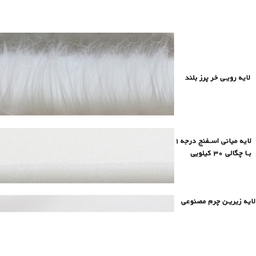 فرش ماشینی شاران هوم طرح خز پرز بلند مدل اسفنج دار زمینه سفید