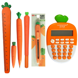 بسته لوازم تحریر طرح هویج تپلی مدل CALC. ORA مجموعه 6 عددی