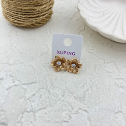 گوشواره زنانه ژوپینگ مدل گل جواهری کد E6029