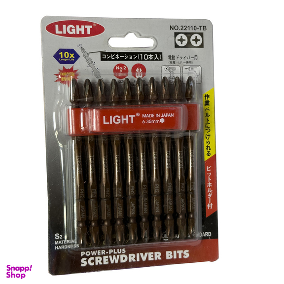 سری پیچ گوشتی دو سر چهار سو لایت مدل بلند کد SMT-LIGHT-JAPAN-22110-TB بسته 10 عددی