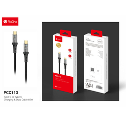 کابل تبدیل USB-CبهUSB-C پرووان مدل PCC113 60W PD طول 1 متر