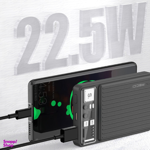 پاور بانک 22.5 وات رسی مدل RPB-P40 ظرفیت 10000 میلی آمپر ساعت به همراه کابل Type-C و لایتنینگ