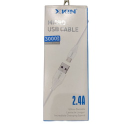 کابل دیتا MicroUSB به USB ایکس کین کد XK-CA06 طول 3 متر