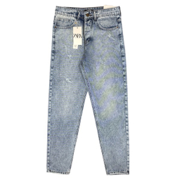 شلوار مام فیت مردانه طرح ZARA کد 1633 رنگ آبی روشن