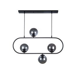 لوستر خطی آرام مدل 4 شعله حباب کروم کد 810