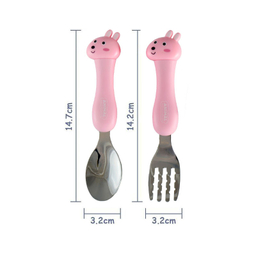 قاشق و چنگال کودک مدل عروسکی طرح لاما