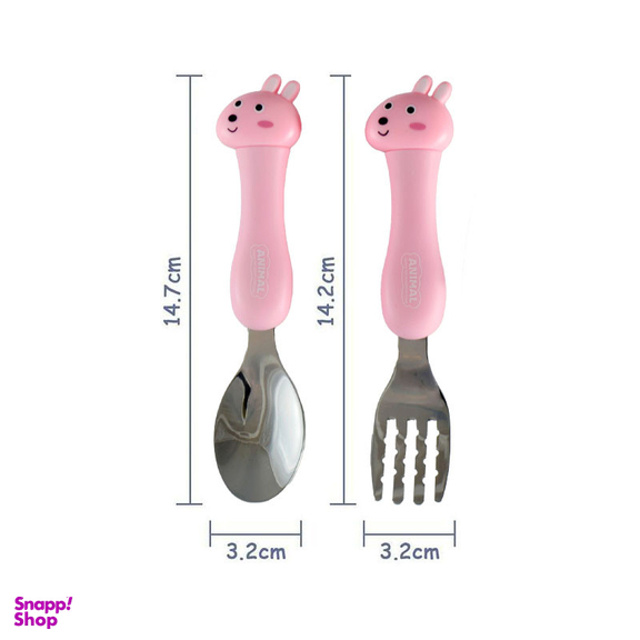 قاشق و چنگال کودک مدل عروسکی طرح لاما