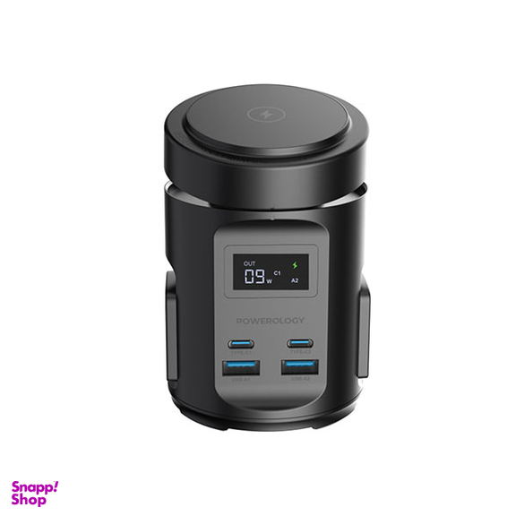 چند راهی برق و شارژر وایرلس مگ سیف پاورولوژی مدل MagSafe Power Hub PWCUQC014