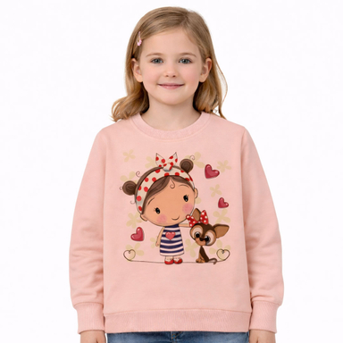 سویشرت دخترانه مدل دخترک 92 رنگ گلبهی