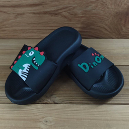 دمپایی بچگانه زیتون مدل داینو تا به تا کد 131410 رنگ مشکی