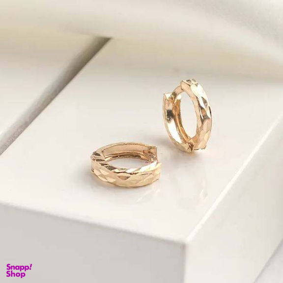 گوشواره طلا 18 عیار زنانه اپال گلد مدل حلقه ای تراش امگا کد SH0310