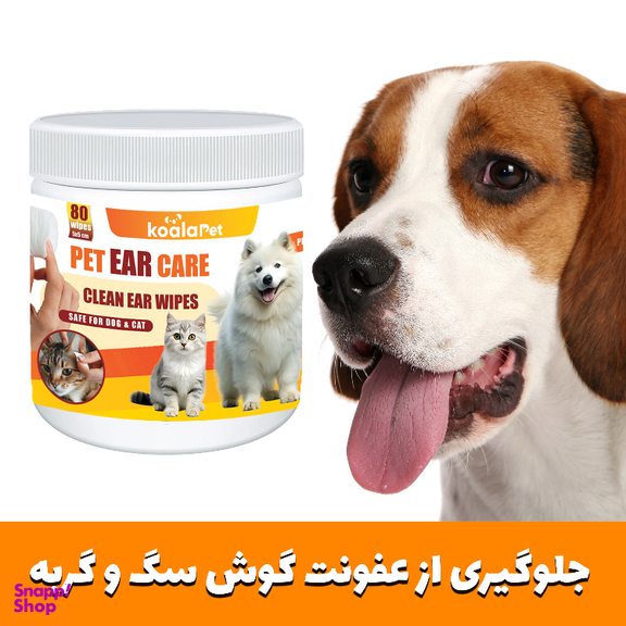 دستمال مرطوب سگ و گربه مخصوص گوش و اطراف چشم کوالاپت مدل Wipes03 بسته ۲ عددی