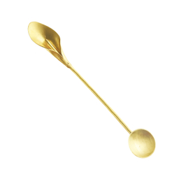 قاشق برنجی شربت خوری مدل گل شیپوری